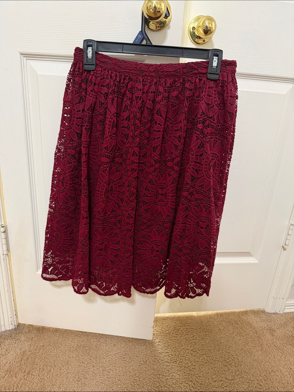 Xhilaration Burgundy Lace Circle Skirt